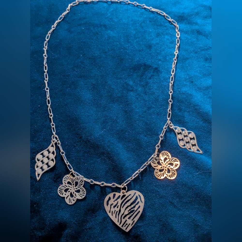 Silver Tone Paperclip Chain Necklace